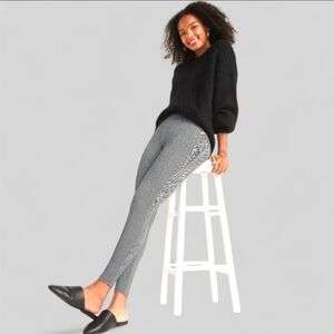 5️⃣ for 2️⃣5️⃣ Herringbone Print Ponte Knit Legging, Medium, Brown & Tan